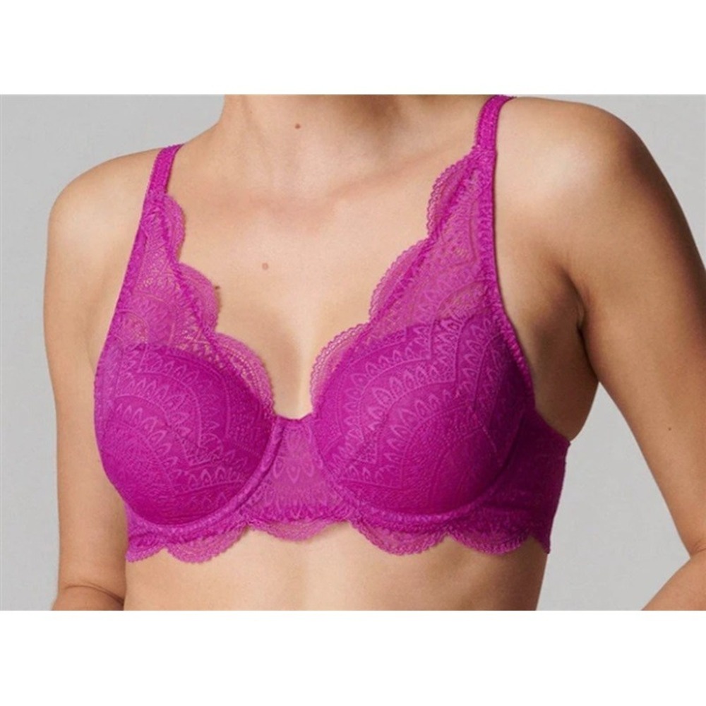 NWT Simone Perele 32D Karma Triangle 3D Demi12v343 Fuchsia 120318